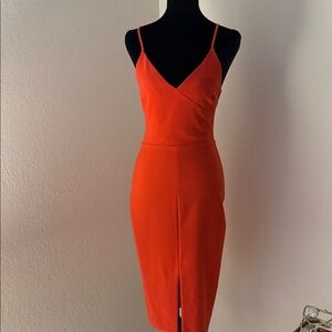 Likely Vibrant Orange Midi Dress